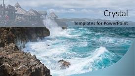  Presentation with crystal - Slide deck featuring cove small island near boracay background and a light blue colored foreground