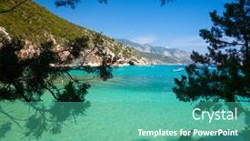  Presentation with clear water - Amazing slide set having cove-with-clear-turquoise-water backdrop and a teal colored foreground