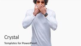  Presentation with afro - Cool new slide set with cover - afro american man wearing sunglasses backdrop and a light blue colored foreground