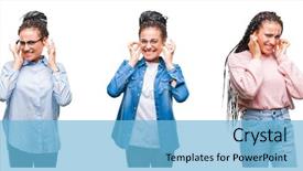  Presentation with african music - PPT theme featuring cover - collage of beautiful braided hair background and a light blue colored foreground