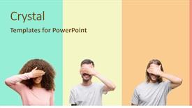  Presentation with blind people - Theme consisting of cover - collage of group of young background and a cream colored foreground