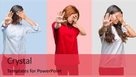  Presentation with vintage women - Slides with cover - collage of hispanic african american background and a red colored foreground