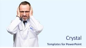  Presentation with blue professional - Presentation theme consisting of cover - doctor senior man medical professional background and a sky blue colored foreground
