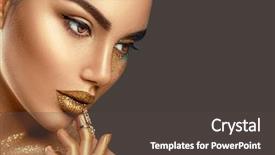  Presentation with shiny gold - Presentation with cover - fashion art golden skin woman background and a dark gray colored foreground