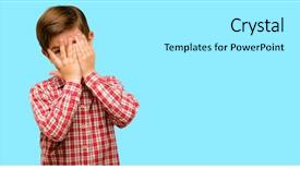  Presentation with blue eyes technology eye scan - Colorful slide deck enhanced with cover - handsome toddler child with green backdrop and a white colored foreground