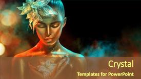  Presentation with glowing skin - Colorful presentation theme enhanced with cover - high fashion model woman backdrop and a tawny brown colored foreground