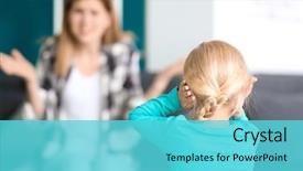  Presentation with ears - Presentation theme enhanced with cover - little girl covering her ears background and a cyan colored foreground