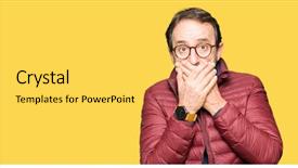  Presentation with handsome - Amazing slides having cover - middle age handsome man wearing backdrop and a yellow colored foreground