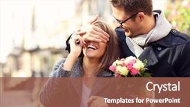  Presentation with flowers - Beautiful presentation featuring cover - picture of young man surprising backdrop and a tawny brown colored foreground