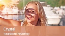  Presentation with summer sun - Theme consisting of cover - portrait of a beautiful blond background and a coral colored foreground