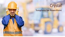  Presentation with ears - Audience pleasing PPT theme consisting of cover - senior engineer man construction worker backdrop and a lemonade colored foreground