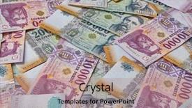  Presentation with hungarian women - Beautiful slides featuring cover economy - pile of banknotes backdrop and a  colored foreground