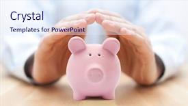  Presentation with money - Amazing presentation theme having cover economy - protect your money backdrop and a sky blue colored foreground