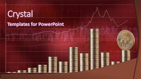  Presentation with crypto - Amazing presentation theme having cover economy - stacks of crypto currency gold backdrop and a wine colored foreground