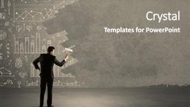  Presentation with painting walls paint roller - PPT layouts consisting of cover financial - elegant businessman covering pie charts background and a gray colored foreground