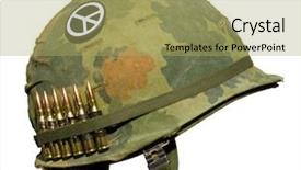  Presentation with vietnam war - Colorful slide deck enhanced with open silver suitcase with clothing isolated on white backdrop and a light gray colored foreground