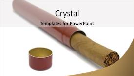  Presentation with cigar - Amazing slide deck having cover habit - cigar in box isolated backdrop and a  colored foreground