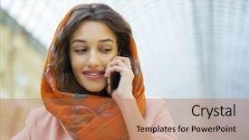  Presentation with woman muslim - Cool new slides with cover habit - close up portrait backdrop and a coral colored foreground
