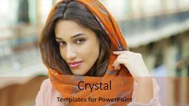  Presentation with woman muslim - Cool new presentation theme with cover habit - close up portrait backdrop and a  colored foreground