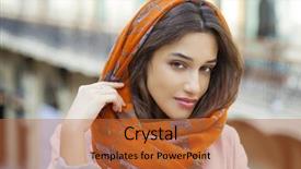  Presentation with woman muslim - Slide set consisting of cover habit - close up portrait background and a red colored foreground