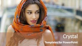  Presentation with woman muslim - Slide deck having cover habit - close up portrait background and a red colored foreground