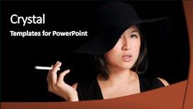  Presentation with black girl - Amazing theme having cover habit - girl in black hat smokes backdrop and a black colored foreground