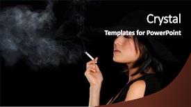  Presentation with black girl - Audience pleasing presentation theme consisting of cover habit - girl in black hat smokes backdrop and a black colored foreground
