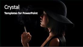  Presentation with black girl - Amazing PPT theme having cover habit - girl in black hat smokes backdrop and a black colored foreground