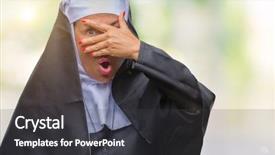  Presentation with christian - Beautiful slides featuring cover habit - middle age senior christian catholic backdrop and a dark gray colored foreground