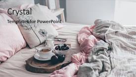  Presentation with bedroom modern - PPT theme featuring cover lifestyle - black loft bedroom and pastel background and a light gray colored foreground