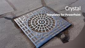  Presentation with urban - Beautiful presentation theme featuring cover new york city - manhole on urban road backdrop and a gray colored foreground