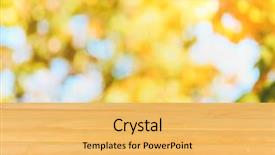  Presentation with wooden board empty table top - Theme with cover page - wooden table on bright background background and a yellow colored foreground