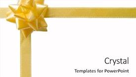  Presentation with page - Amazing slide deck having cover page - yellow bow with sateen tape backdrop and a white colored foreground