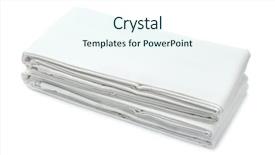  Presentation with white sheet - Cool new PPT theme with cover sheet - stack of white folded bedding backdrop and a cool aqua colored foreground