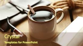  Presentation with coffee cup - Amazing slides having cover tobacco - cup of strong coffee backdrop and a tawny brown colored foreground