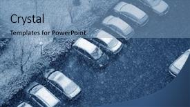  Presentation with parking lot - Colorful presentation design enhanced with temperature trafiic - elevated view of snow covered backdrop and a  colored foreground