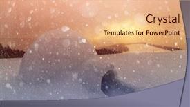  Presentation with snow - Colorful PPT layouts enhanced with covered firs on the background backdrop and a coral colored foreground