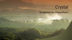  Presentation with colombia - Beautiful PPT theme featuring covered in coffee and banana backdrop and a coral colored foreground