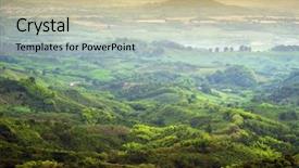  Presentation with banana plant - Beautiful PPT theme featuring covered in coffee and banana backdrop and a coral colored foreground