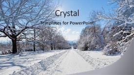  Presentation with motor vehicles - Presentation theme enhanced with covered in heavy winter snow background and a  colored foreground