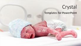  Presentation with incubator baby - Cool new presentation theme with covered in vernix in incubator backdrop and a white colored foreground
