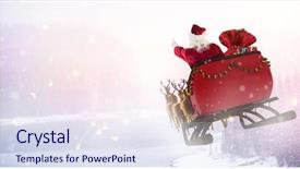  Presentation with pine trees - Slides featuring covered pine trees on lakeside background and a  colored foreground