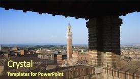  Presentation with buildings - PPT layouts with covered rooftop vantage point background and a tawny brown colored foreground