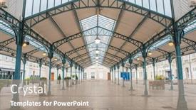  Presentation with france - Theme having covered-vegetable-market-in-chartres background and a gray colored foreground