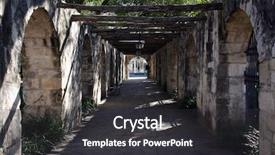  Presentation with street - Amazing PPT theme having covered walkway on the alamo backdrop and a  colored foreground