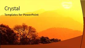  Presentation with fog - Slide deck featuring covered with fog with sunset background and a  colored foreground