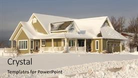  Presentation with snow covered trees and falling - Slides having covered with freshly fallen snow background and a  colored foreground