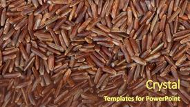  Presentation with red boiled crawfish food - Cool new PPT theme with covered with the red rice backdrop and a tawny brown colored foreground