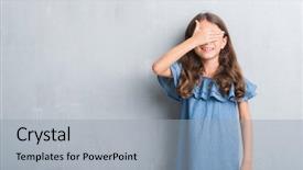  Presentation with blind - Audience pleasing presentation design consisting of covering eyes for surprise blind backdrop and a light gray colored foreground