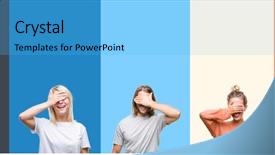  Presentation with blind people - Cool new presentation theme with covering eyes for surprise blind backdrop and a light blue colored foreground